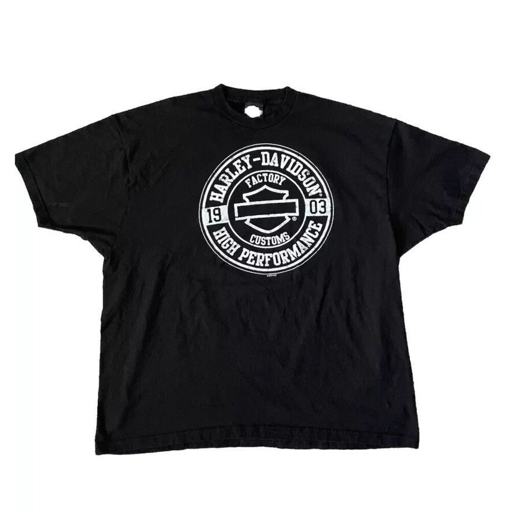 Harley Davidson Twister City Graphic T-Shirt Men’s 2XL Black Heavy Cotton